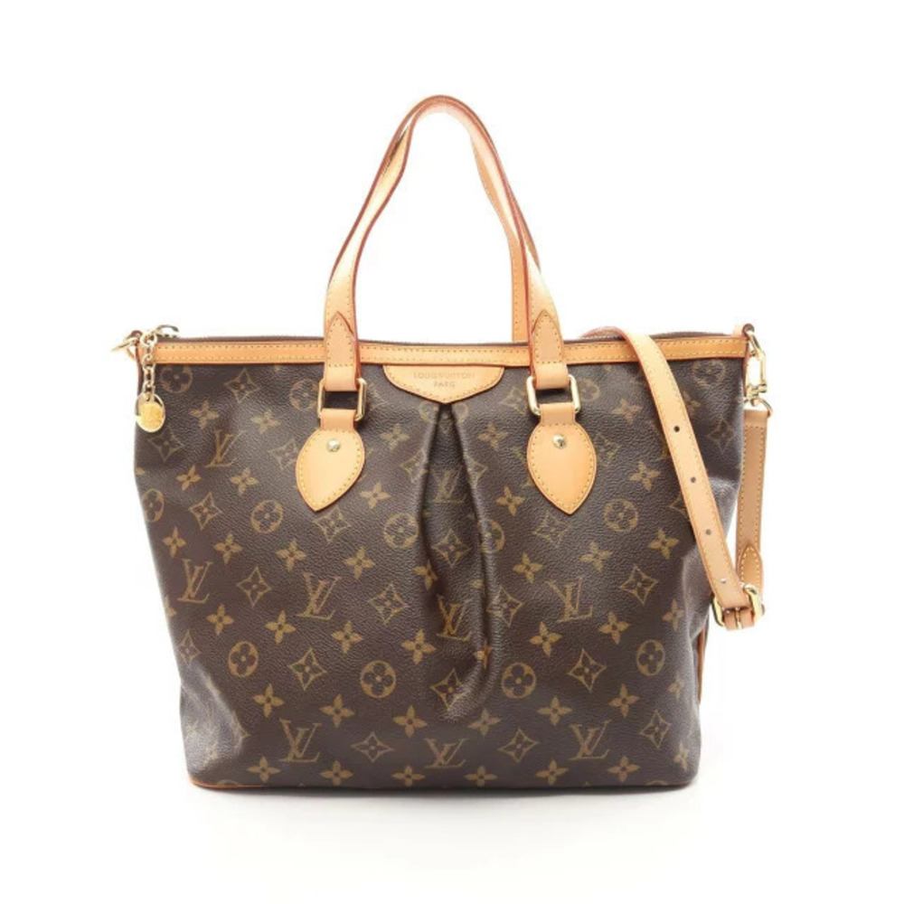 Louis Vuitton Palermo Monogram Handbag Canvas Leather Brown
